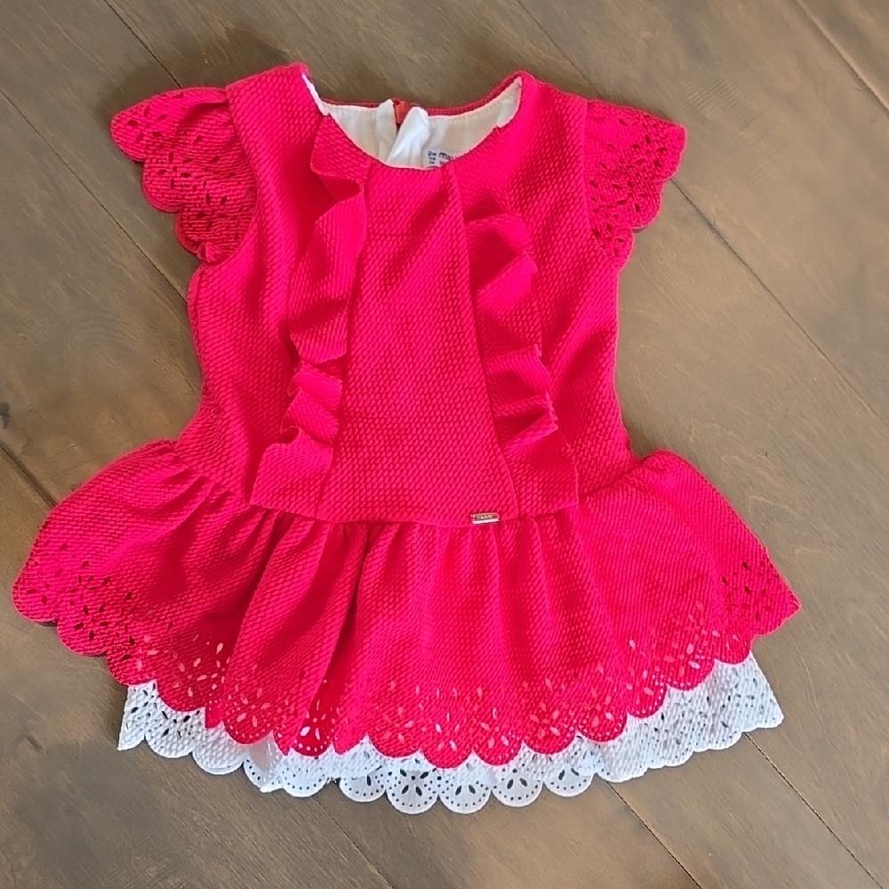 Pink Lace Ruffle Dress